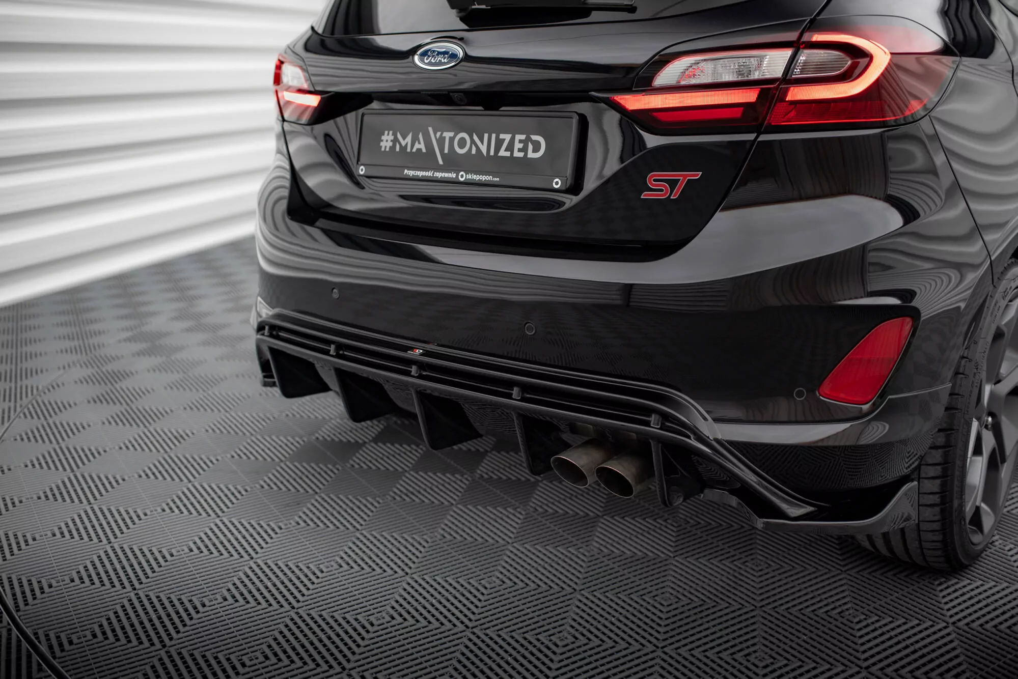 Diffusor Heck Ansatz Passend Für Passend Für V.2 Ford FIesta Mk8 ST Schwarz Hochglanz Schwarz Hochglanz