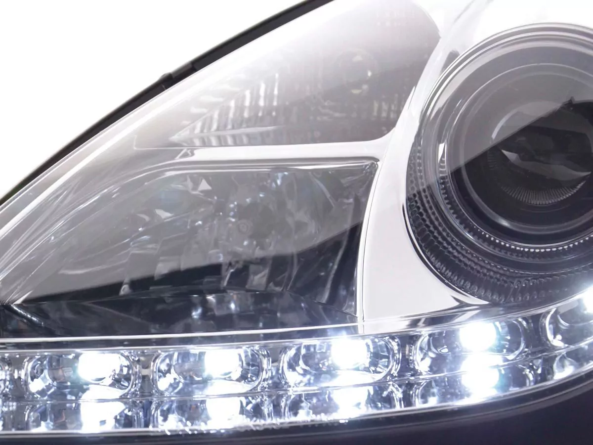 Scheinwerfer Set Daylight LED Tagfahrlicht Mercedes SLK R171 chrom