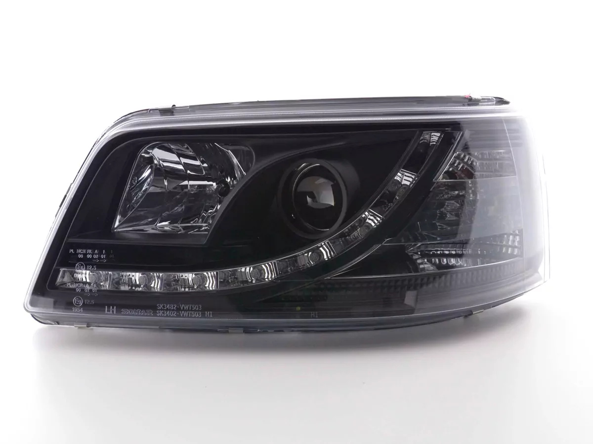 Scheinwerfer Set Daylight LED TFL-Optik VW Bus Typ T5 Bj. 03-09 schwarz