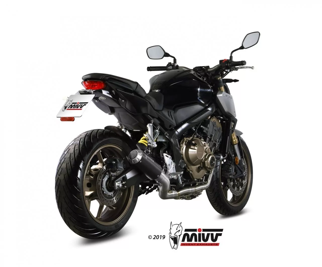 MIVV MK3 Edelstahl Schwarz Honda CBR 650 R ´19-21/Honda CB 650 R ´19-21