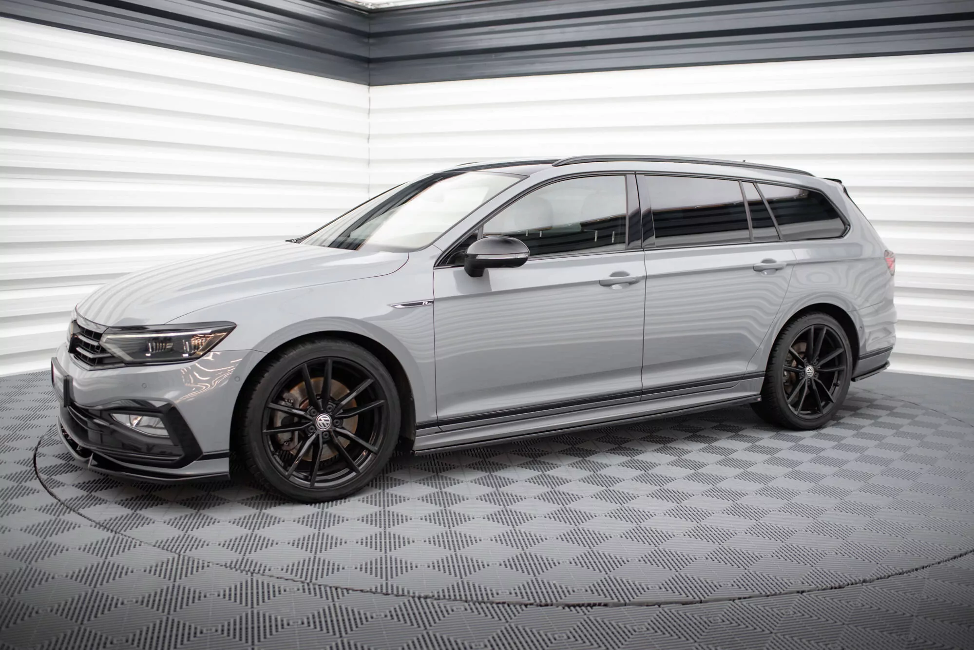 Seitenschweller Ansatz Für Volkswagen Passat R-Line B8 Facelift Schwarz Hochglanz