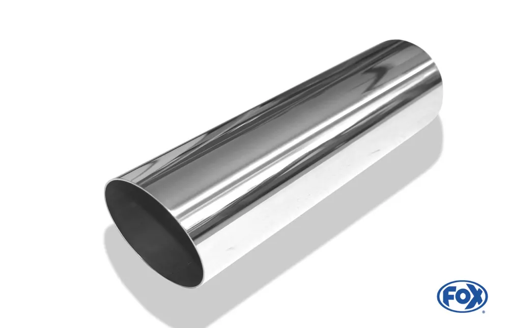 Anschweißendrohr Typ 14  Ø 80 mm / Länge: 300 mm - rund / uneingerollt / 15° abgeschrägt / ohne Absorber