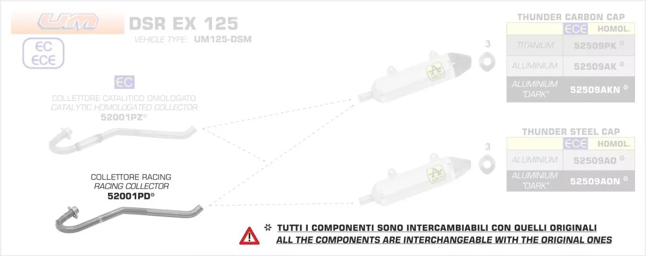 52001PD-Arrow Racing Krümmer Malaguti XTM / XSM 125 4T 19-