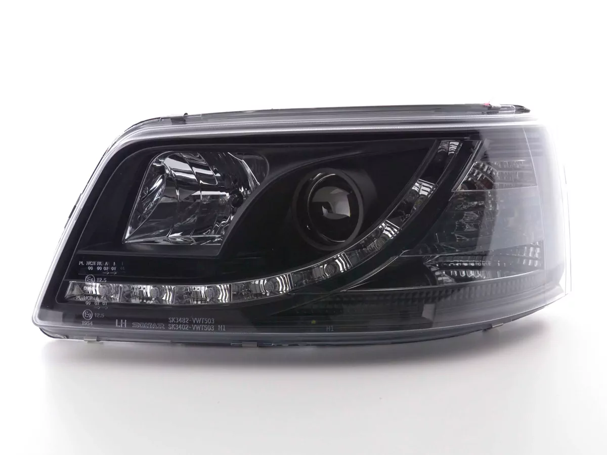 Scheinwerfer Set Daylight LED TFL-Optik VW Bus Typ T5 Bj. 03-09 schwarz
