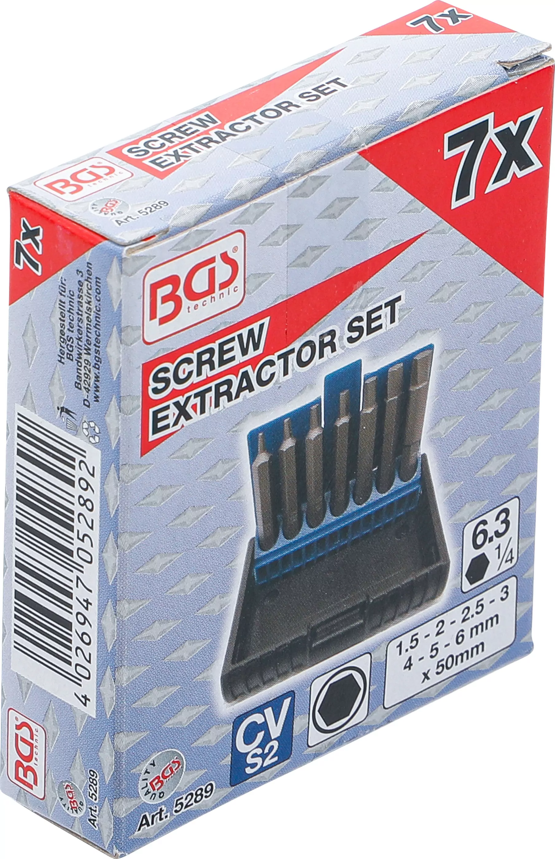 Schraubenausdreher-Satz | für defekten Innensechskant 1,5 - 6 mm | 7-tlg.