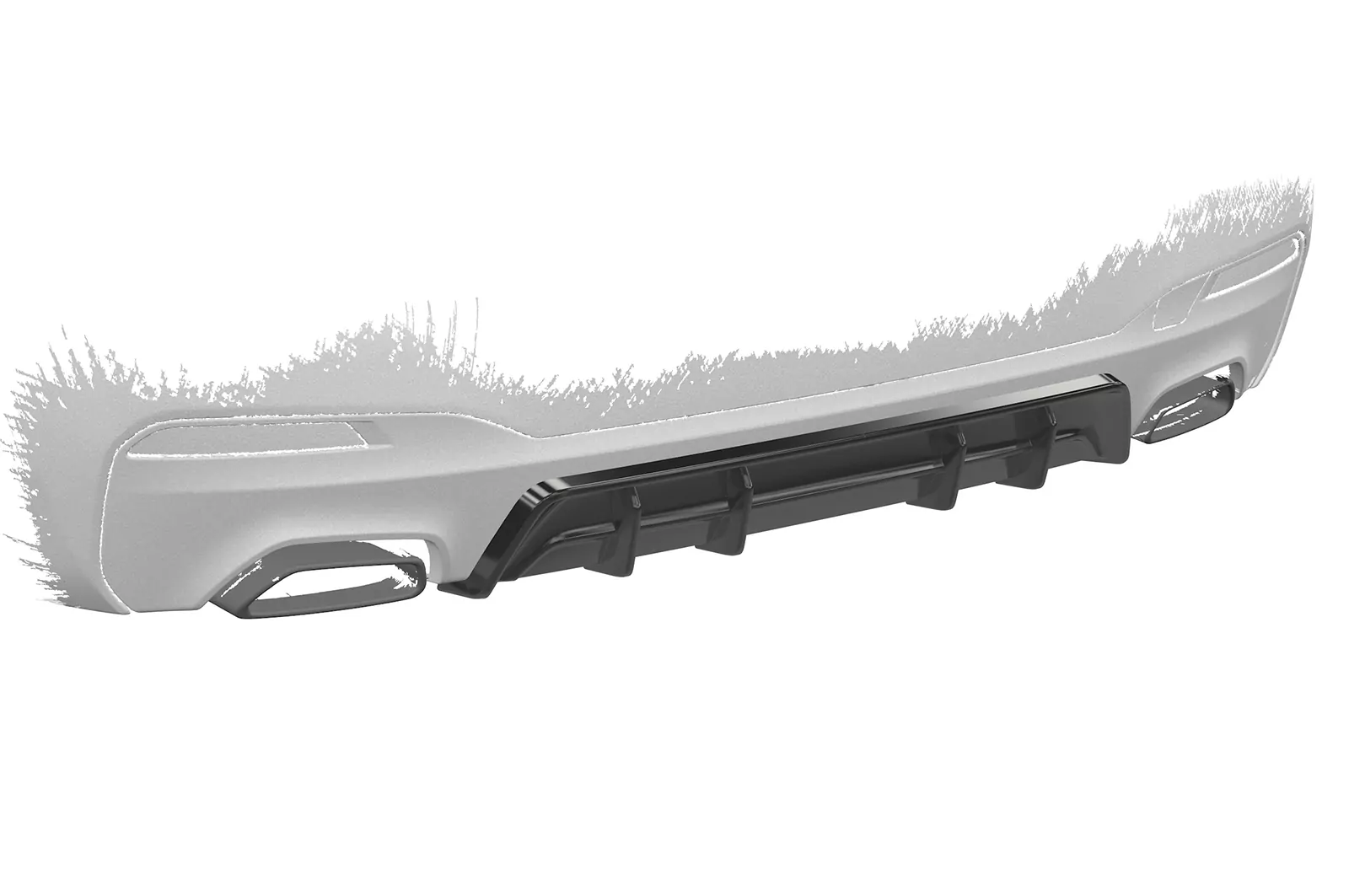 Heckansatz für BMW 5er G30 / G31 M-Paket HA486 Schwarz Strukturiert