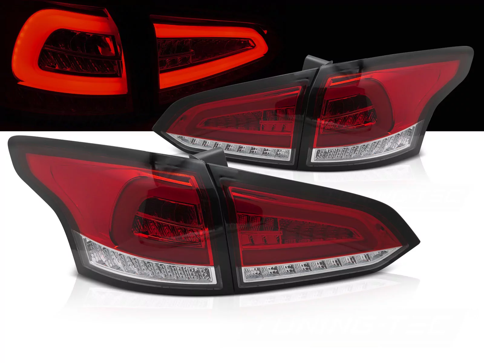 Led Tail Lights Red White Seq Fits Ford Focus Mk 3 Sw 11-18 