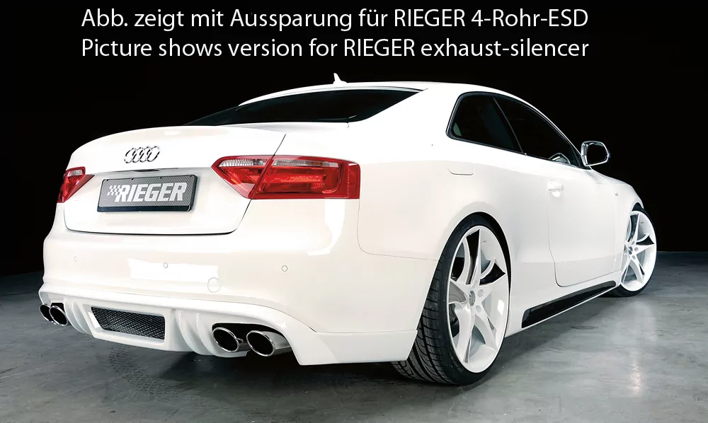 Rieger Heckschürzenansatz für Audi A5 (B8/B81) - Cabrio 06.07-07.11 (bis Facelift) carbon optik