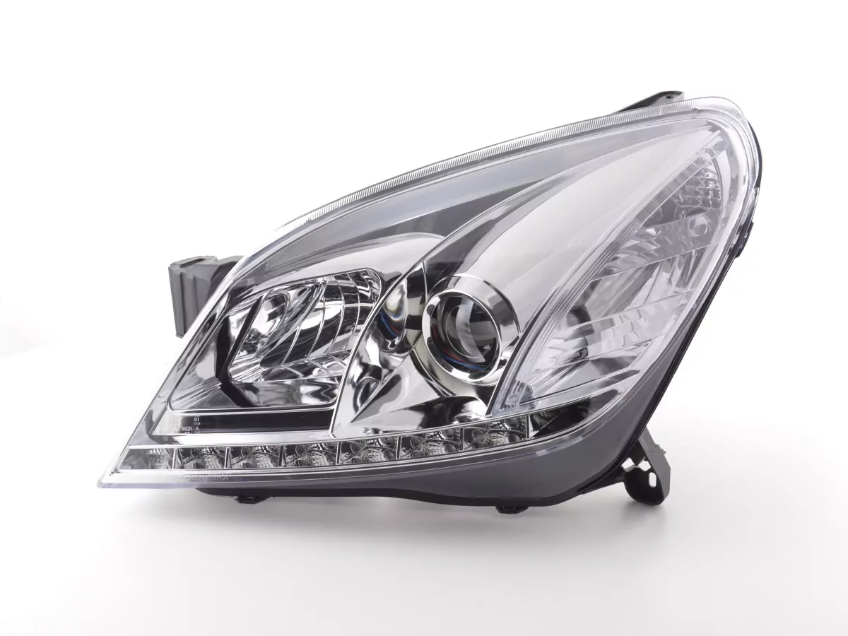Scheinwerfer Set Daylight LED TFL-Optik Opel Astra H Bj. 04-10 chrom für Rechtslenker