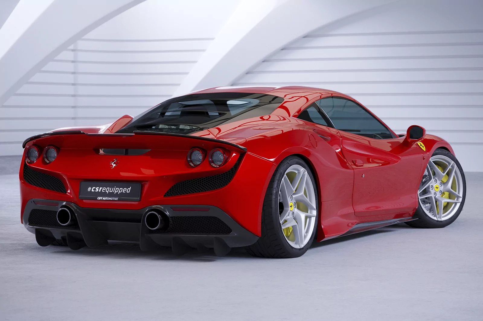 Heckflügel mit ABE für Ferrari F8 Tributo / Spider HF908 Schwarz Strukturiert