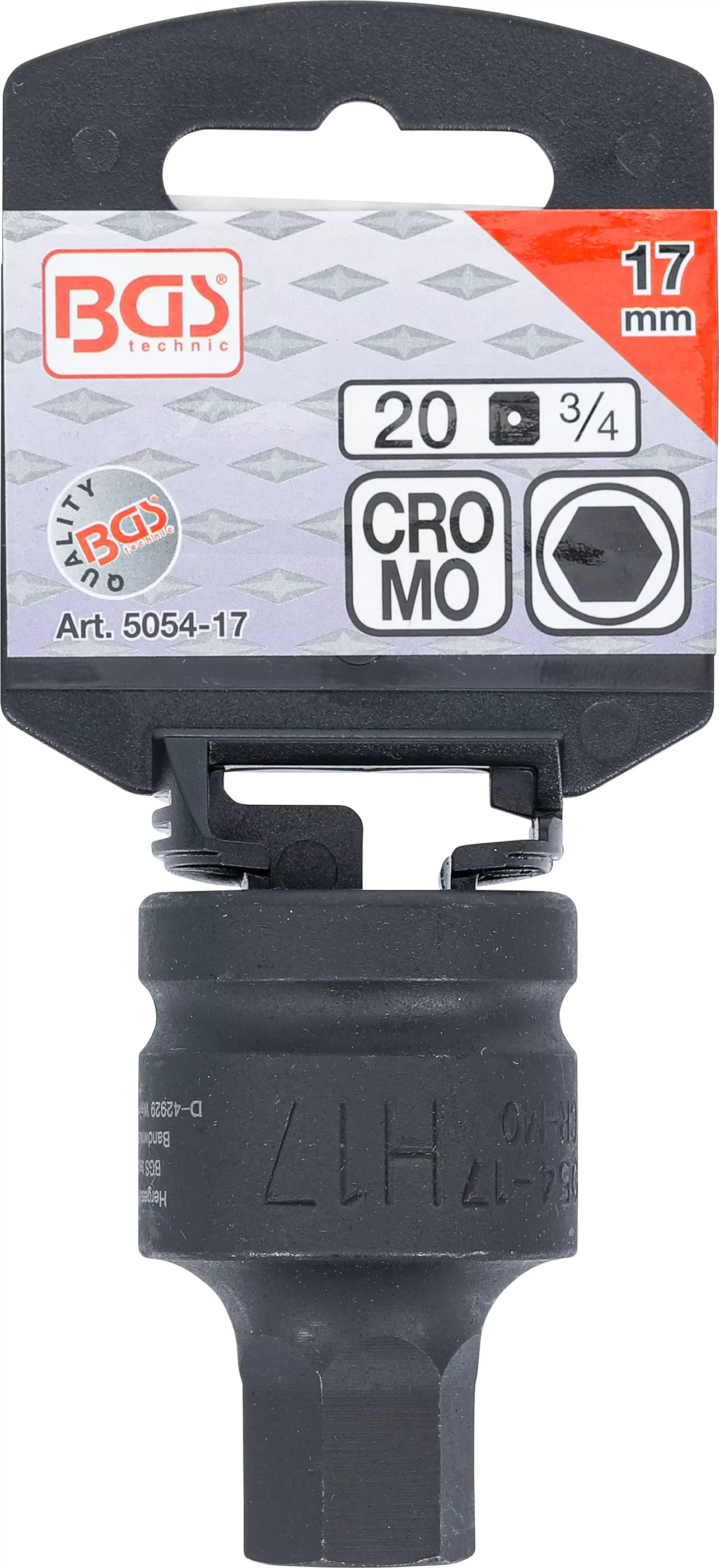 Kraft-Bit-Einsatz | Länge 55 mm | Antrieb Innenvierkant 20 mm (3/4") | Innensechskant 17 mm