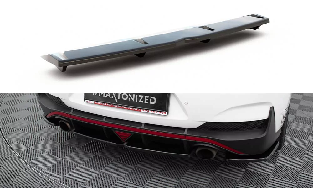 Mittlerer Diffusor Heck Ansatz Passend Für Im DTL Look Passend Für Hyundai I30 N Fastback Mk3 Schwarz Hochglanz Schwarz Hochglanz