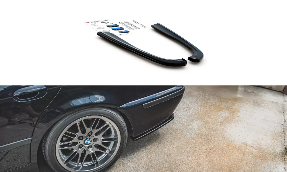 Heck Ansatz Flaps Diffusor Für BMW M5  / 5 M-Paket E39 Schwarz Hochglanz