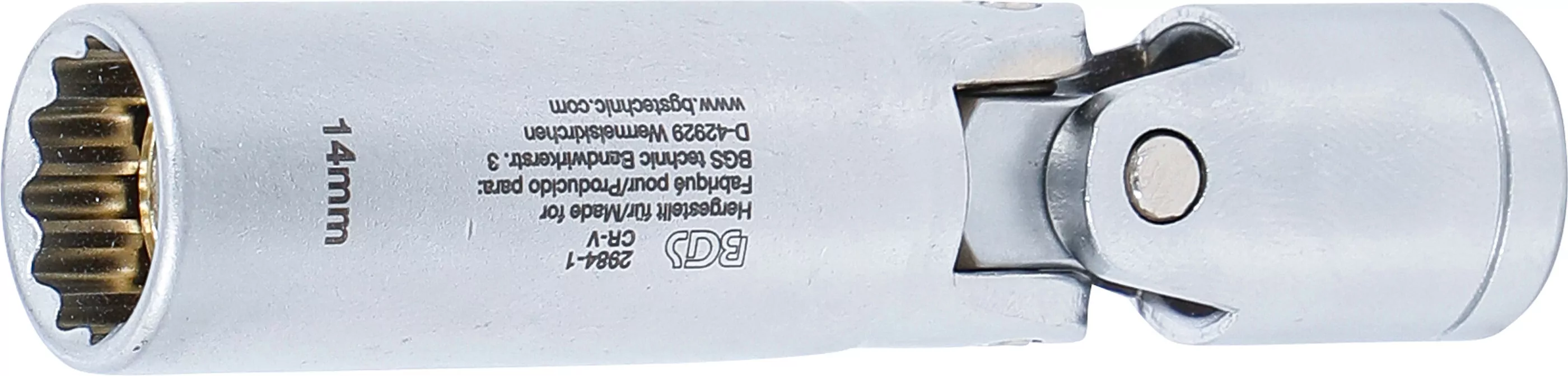 Glühkerzen-Gelenk-Einsatz Zwölfkant | Antrieb Innenvierkant 10 mm (3/8") | SW 14 mm