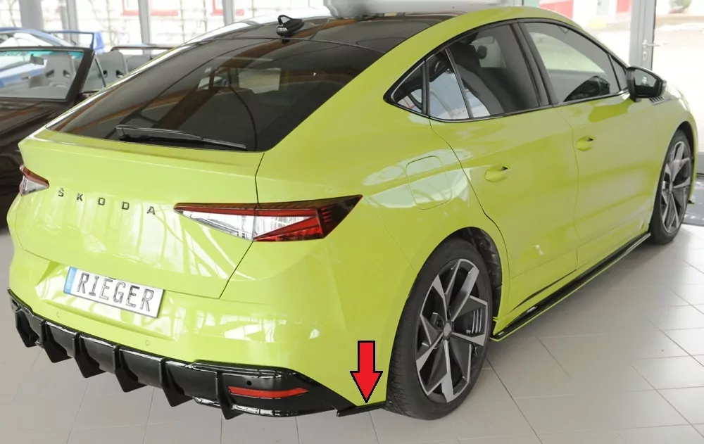 Rieger Heckschürzenansatz seitlich rechts glanz schwarz für Skoda Enyaq iV RS (NY) SUV (5AZ) 07.21-