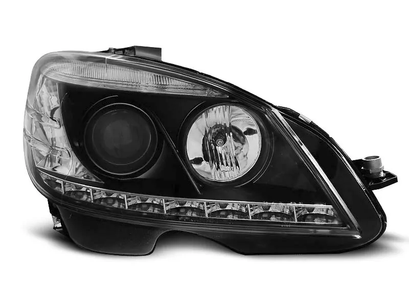 HEADLIGHTS DAYLIGHT BLACK fits MERCEDES W204 07-10  