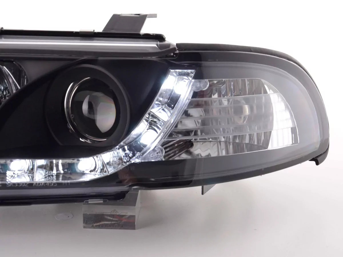 Scheinwerfer Set Daylight LED Tagfahrlicht Audi A4 B5 8D Bj. 99-01 schwarz