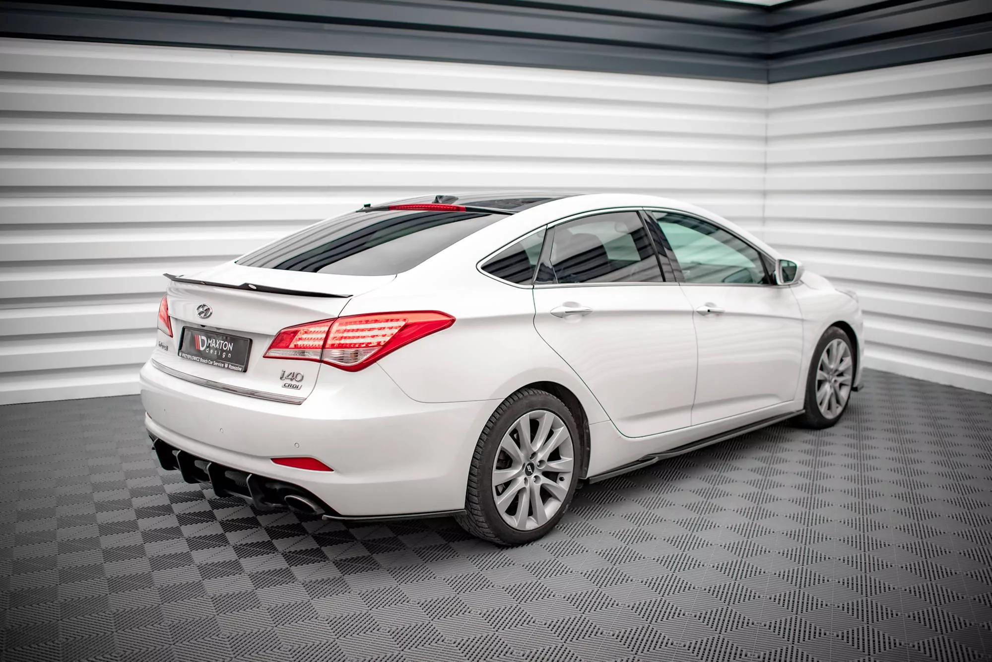 Heck Ansatz Flaps Diffusor Für Hyundai I40 Mk1 Schwarz Hochglanz