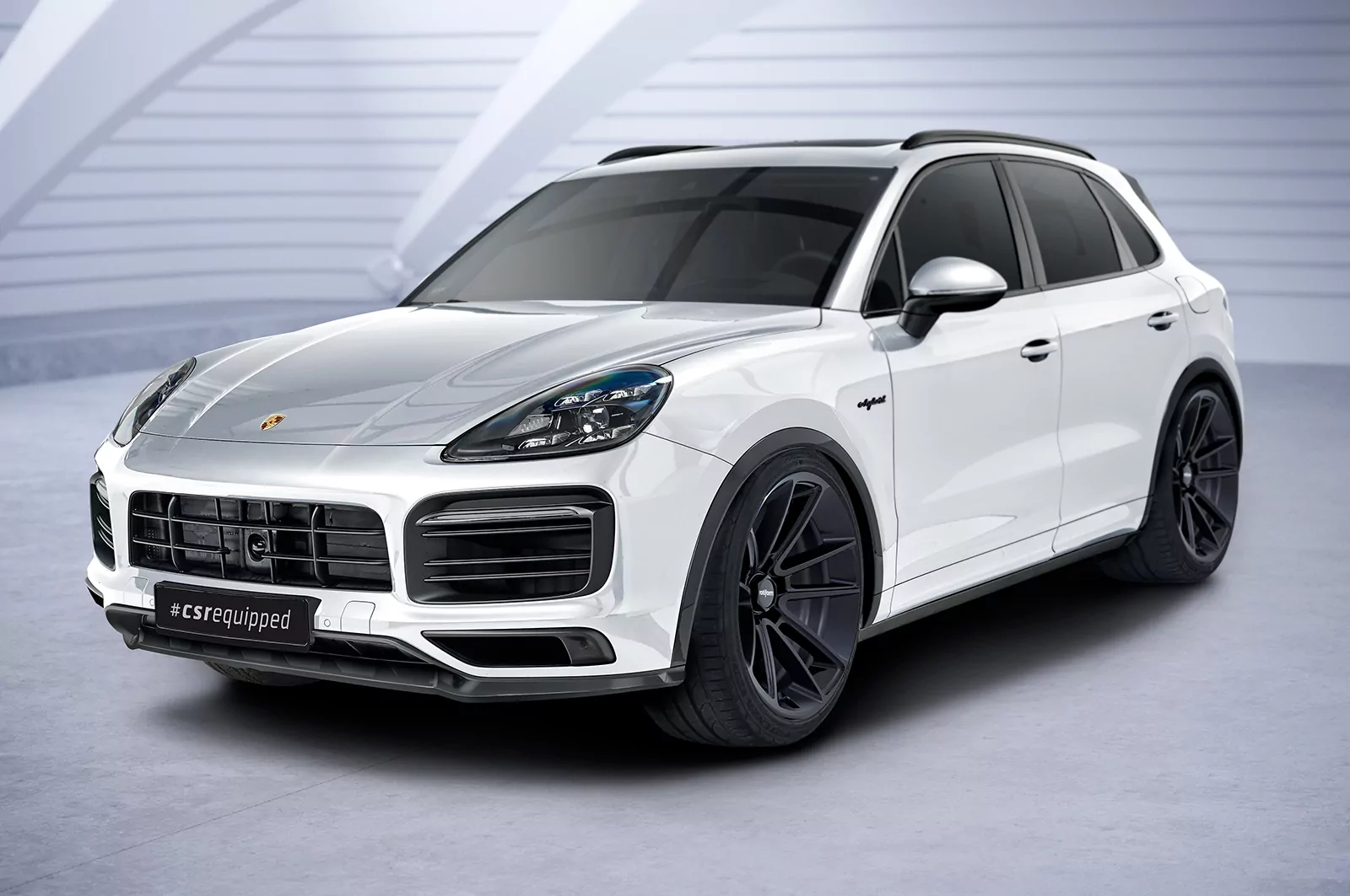 Cup-Spoilerlippe mit ABE für Porsche Cayenne P0536/9YA CSL576 Schwarz Strukturiert