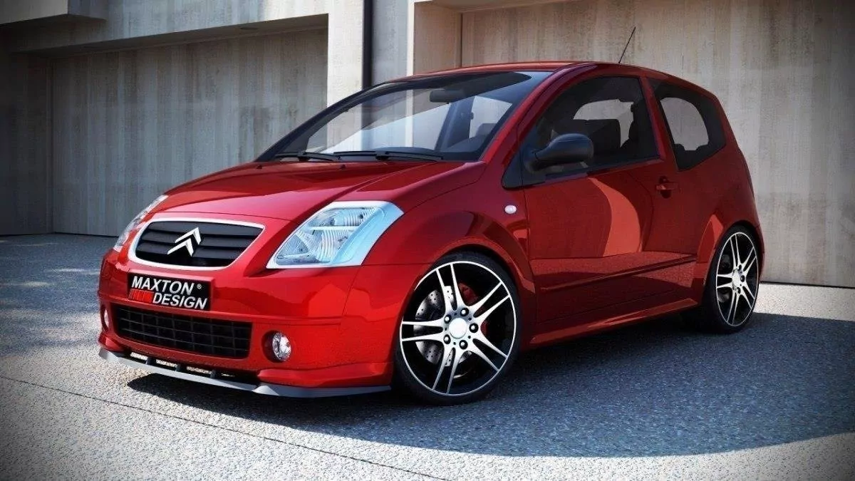 Front Ansatz Passend Für Passend Für CITROEN C2 VTS Schwarz Hochglanz Schwarz Hochglanz