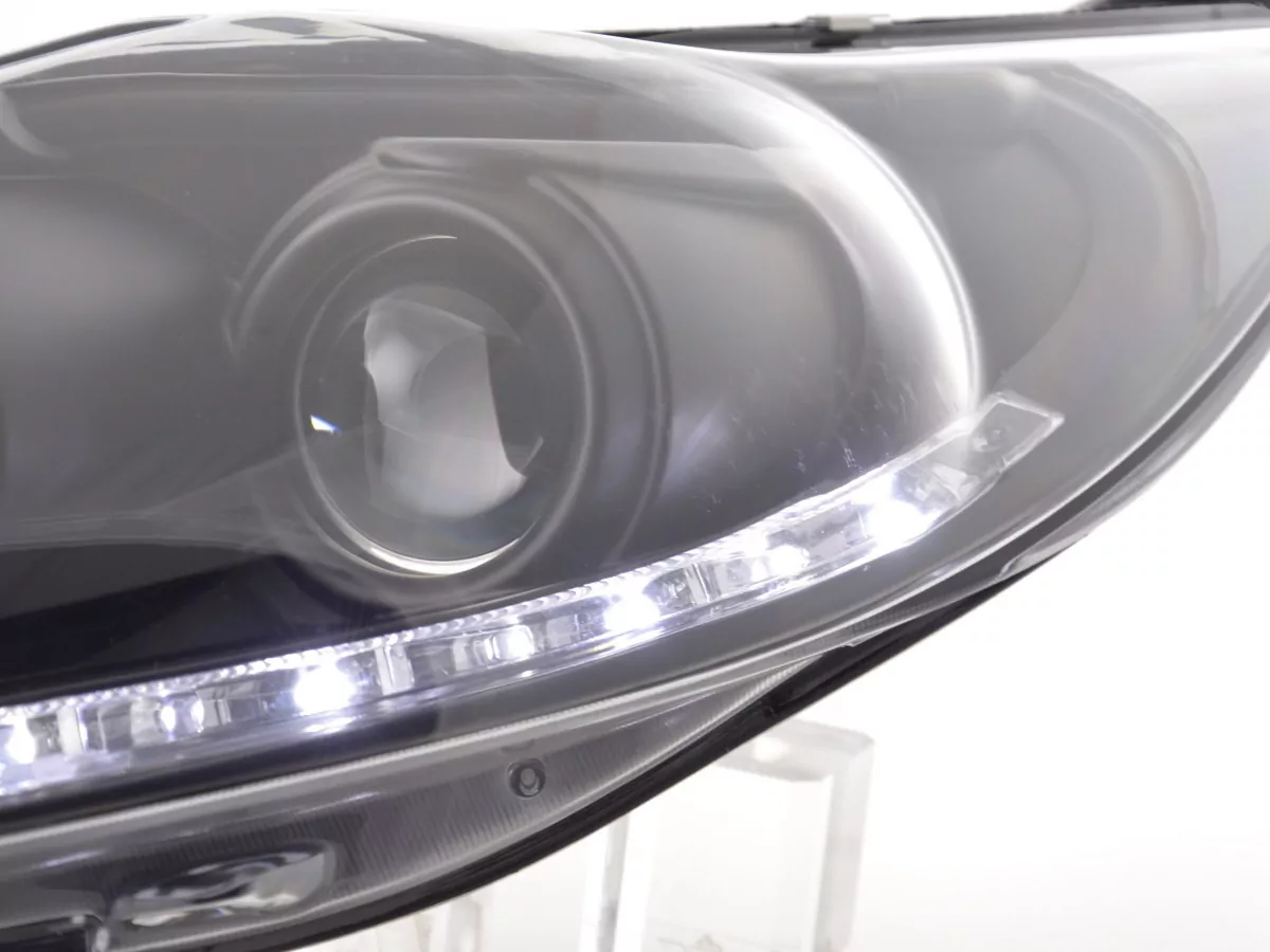 Scheinwerfer Set Daylight LED TFL-Optik Ford Fiesta Bj. 08-12 schwarz