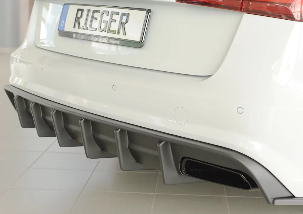 Rieger Heckeinsatz (für Fzg. ohne AHK) matt schwarz für Audi A6 (4G/C7) Lim. 09.14- (ab Facelift)