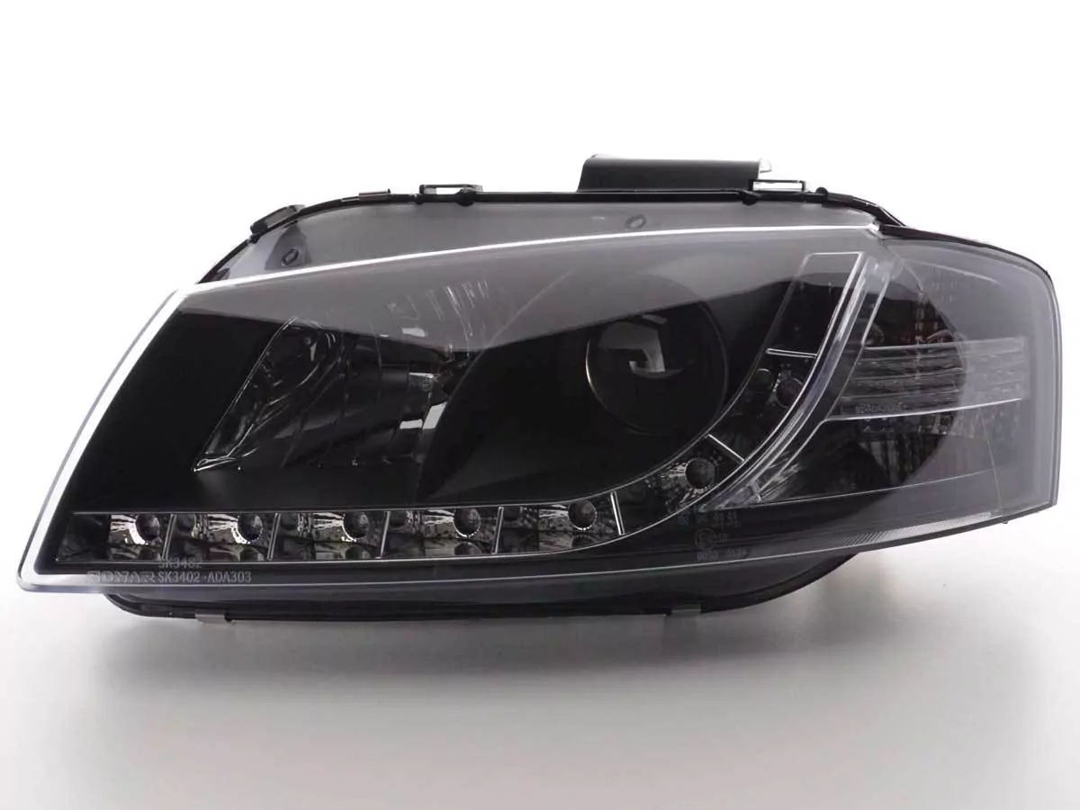 Scheinwerfer Set Daylight LED TFL-Optik Audi A3 Typ 8P Bj. 03-07 schwarz
