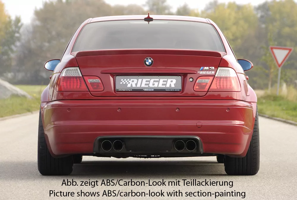 Rieger Heckschürzenansatz für BMW 3er E46 M3 - Cabrio 06.00- carbon optik