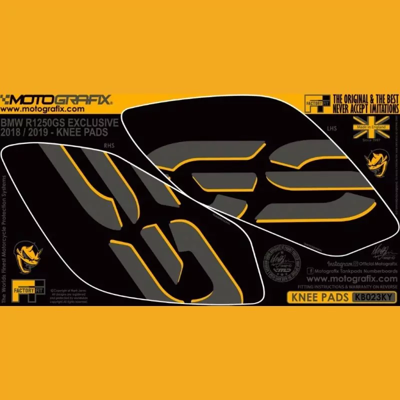 Motografix Tankschutz Knie Pads BMW R1250 GS 2018- KB023KY