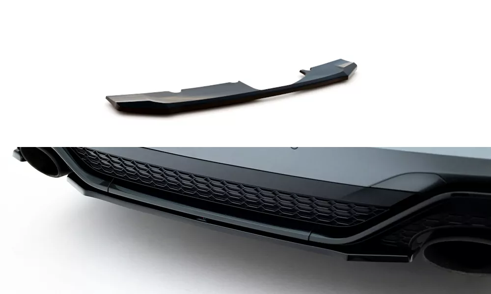 Mittlerer Diffusor Heck Ansatz Für Audi RS6 C8 / RS7 C8 Schwarz Hochglanz