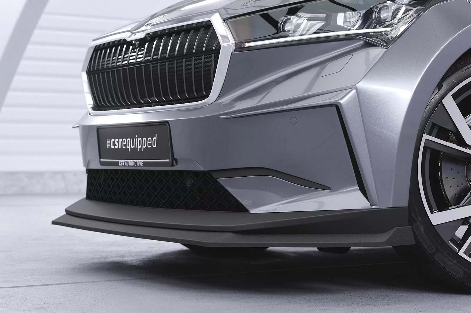 Cup-Spoilerlippe mit ABE für Skoda Enyaq iV CSL647 Schwarz Strukturiert