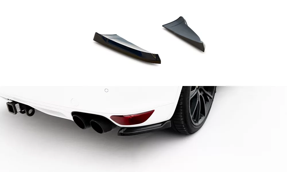 Heck Ansatz Flaps Diffusor Für Porsche Cayenne Mk2 Schwarz Hochglanz