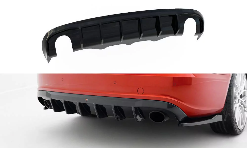 Diffusor Heck Ansatz Für Audi A5 S-Line Sportback 8T (Version Mit Einzel-Auspuffendrohren Beidseitig)