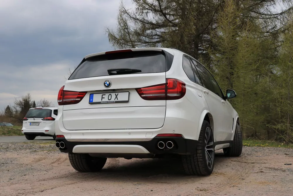 BMW X5 F15  Endschalldämpfer quer Ausgang rechts/links, Eingang doppelflutig - 2x80 Typ 16 rechts/links