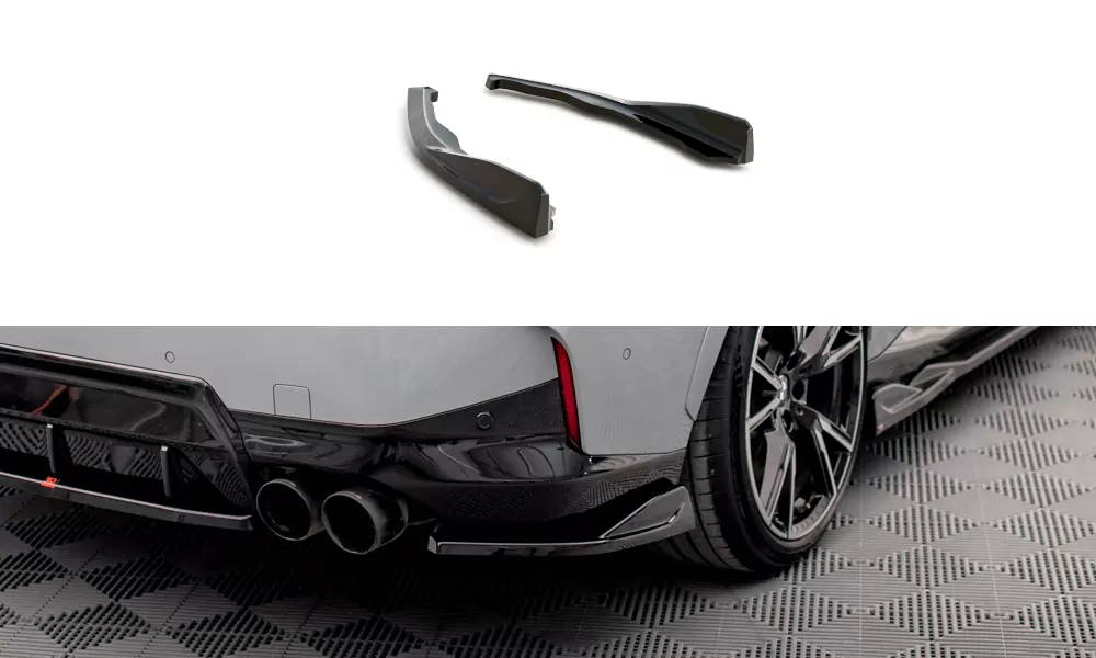 Heck Ansatz Flaps Diffusor V.1 Für BMW 2 Coupe M240i G42 Schwarz Hochglanz