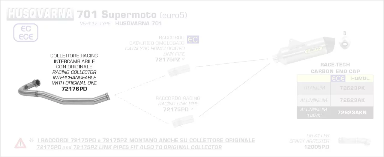 72176PD-Arrow Krümmer Husquarna 701 Supermoto 21-