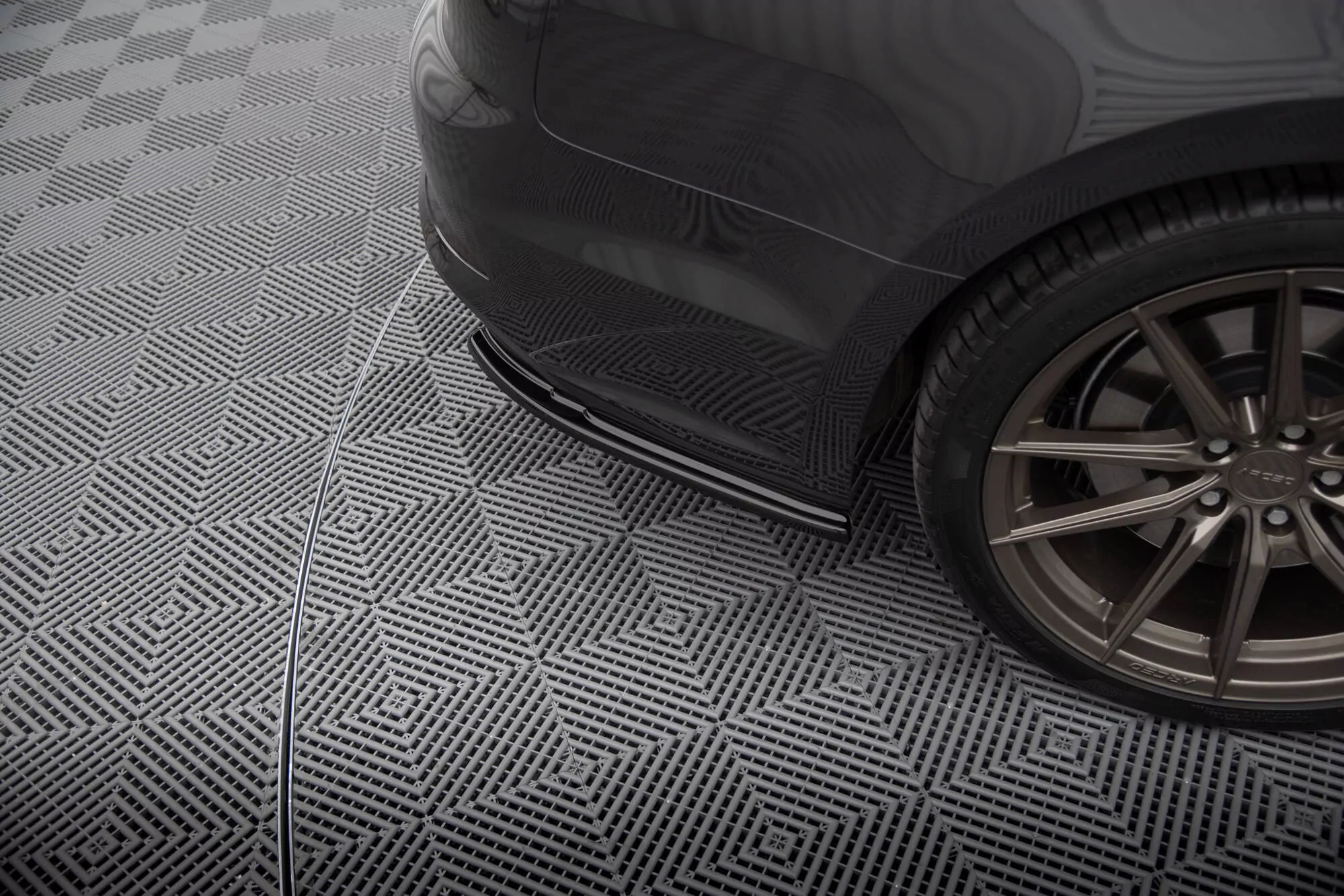 Heck Ansatz Flaps Diffusor Passend Für Passend Für AUDI A5 MK2 SPORTBACK S-LINE (F5) Schwarz Hochglanz Schwarz Hochglanz