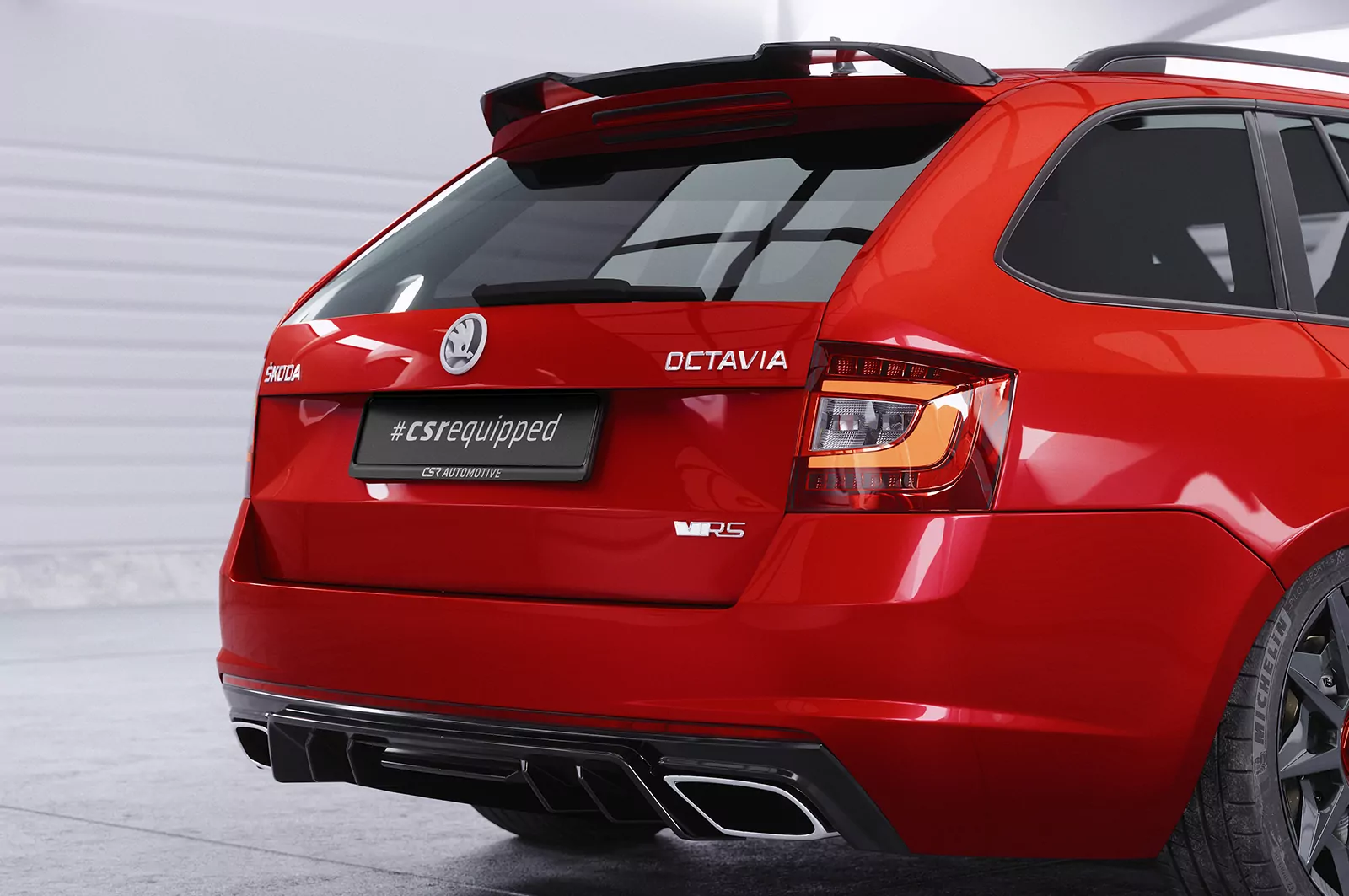 Heckansatz für Skoda Octavia 3 Typ 5E RS HA437 Schwarz Strukturiert