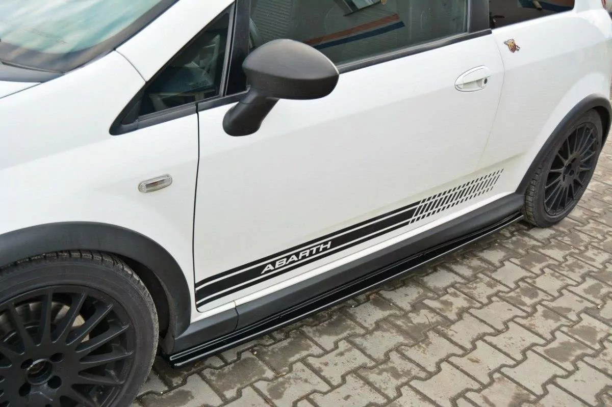 Seitenschweller Ansatz Passend Für Passend Für FIAT GRANDE PUNTO ABARTH Schwarz Hochglanz Schwarz Hochglanz