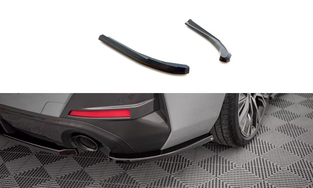Heck Ansatz Flaps Diffusor V.1 Für BMW 4er Gran Coupe M-Paket G26 Schwarz Hochglanz