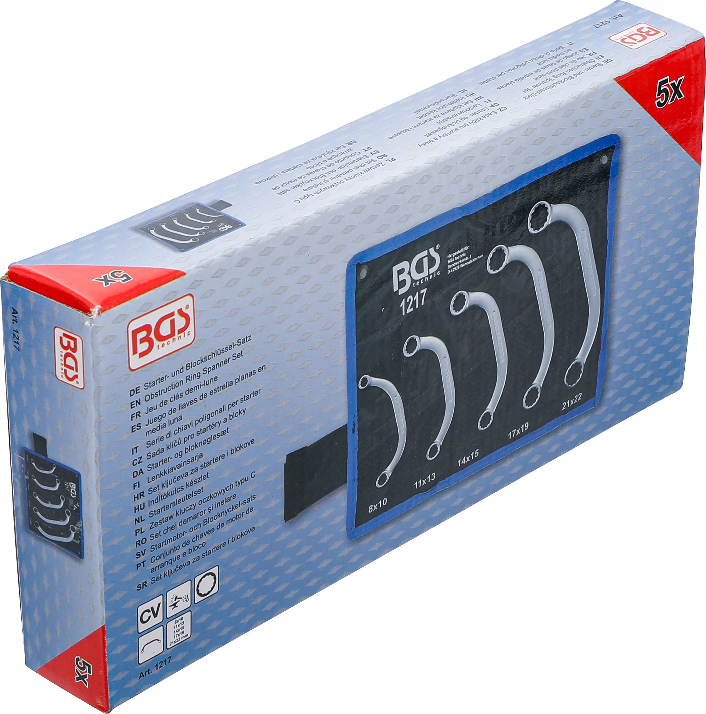 Starter- und Blockschlüssel-Satz | 8 x 10 - 21 x 22 mm | 5-tlg.