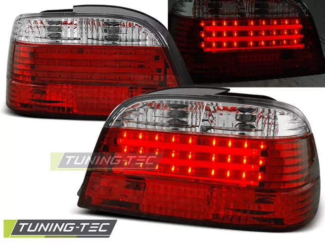 Led Bar Tail Lights Red Whie Fits Bmw E38 06.94-07.01