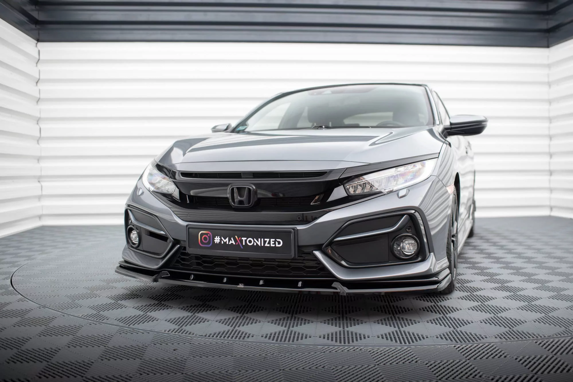 Front Ansatz Für Honda Civic Sport Mk 10 Schwarz Hochglanz