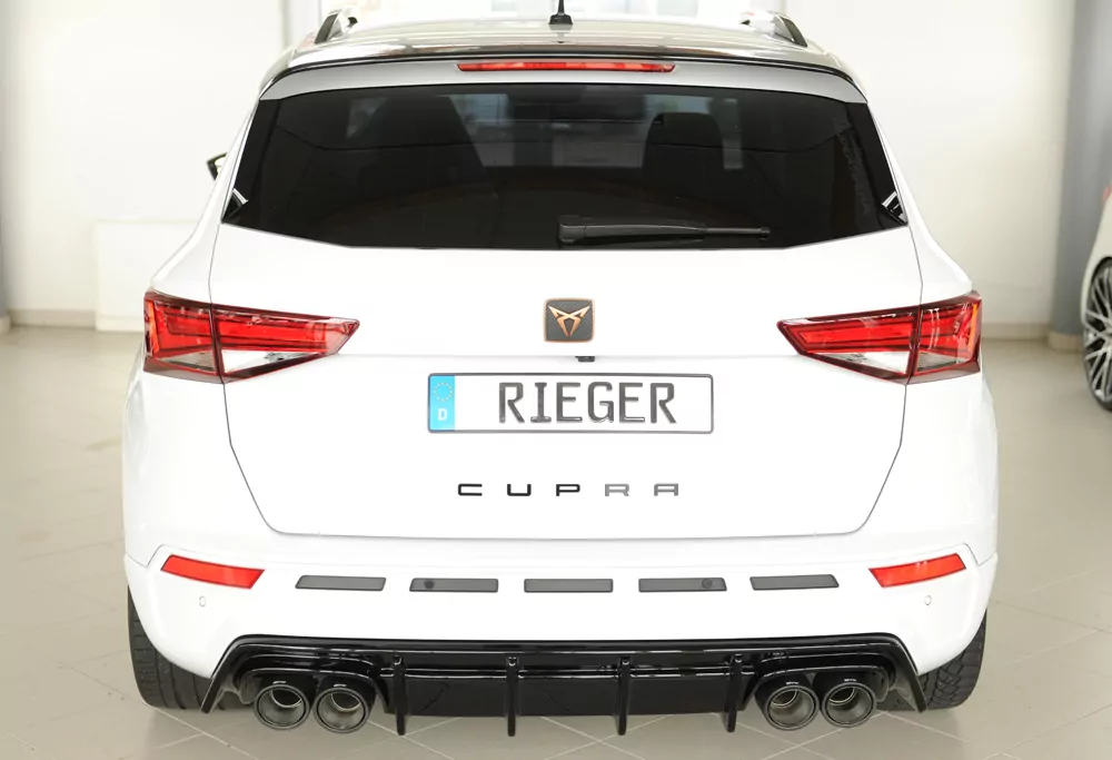 Rieger Heckeinsatz (für Fzg. mit AHK) glanz schwarz für Seat Ateca Cupra (5FP)  09.18-07.20 (bis Facelift)