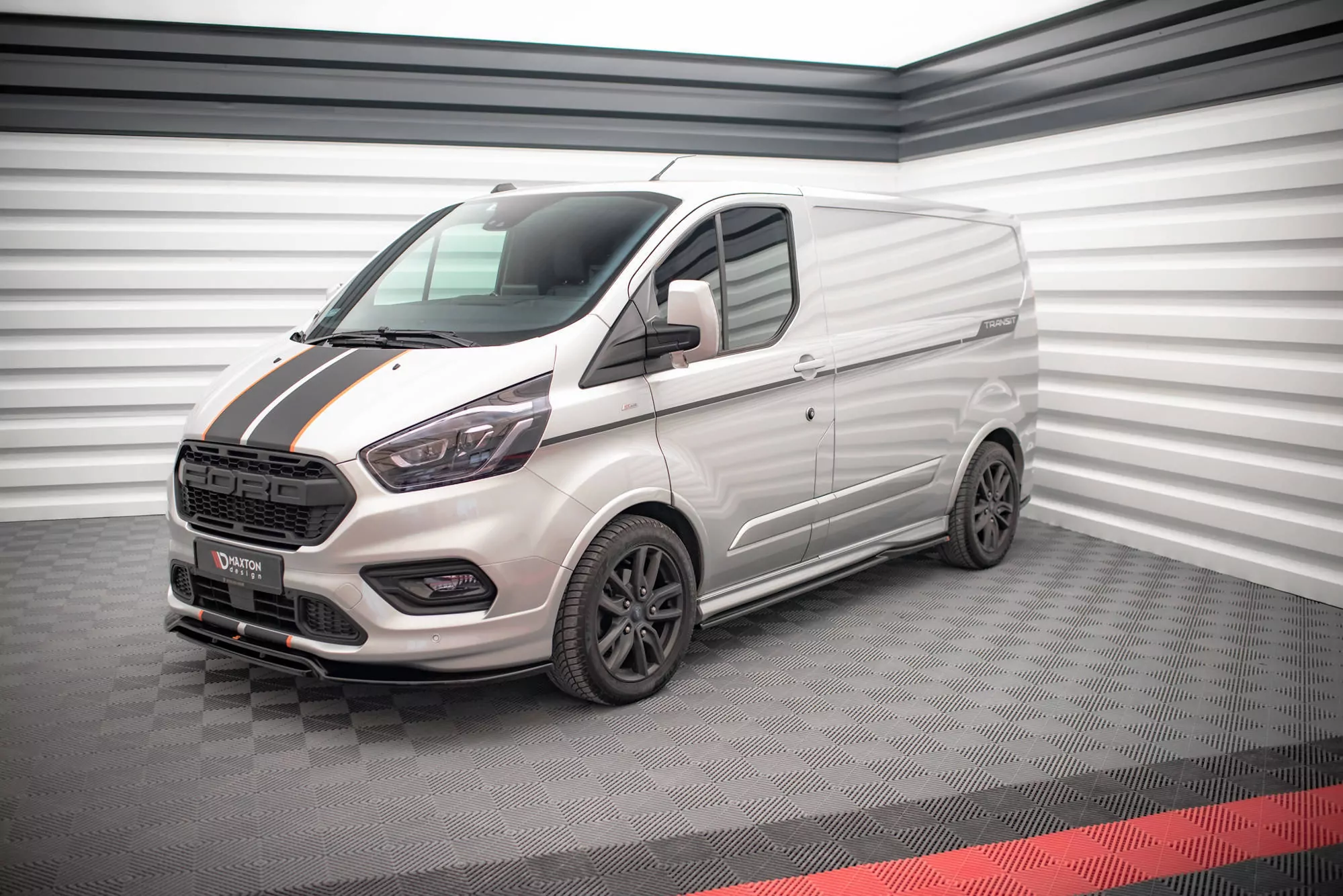 Seitenschweller Ansatz Für Ford Transit Custom ST-Line Mk1 Facelift Schwarz Hochglanz