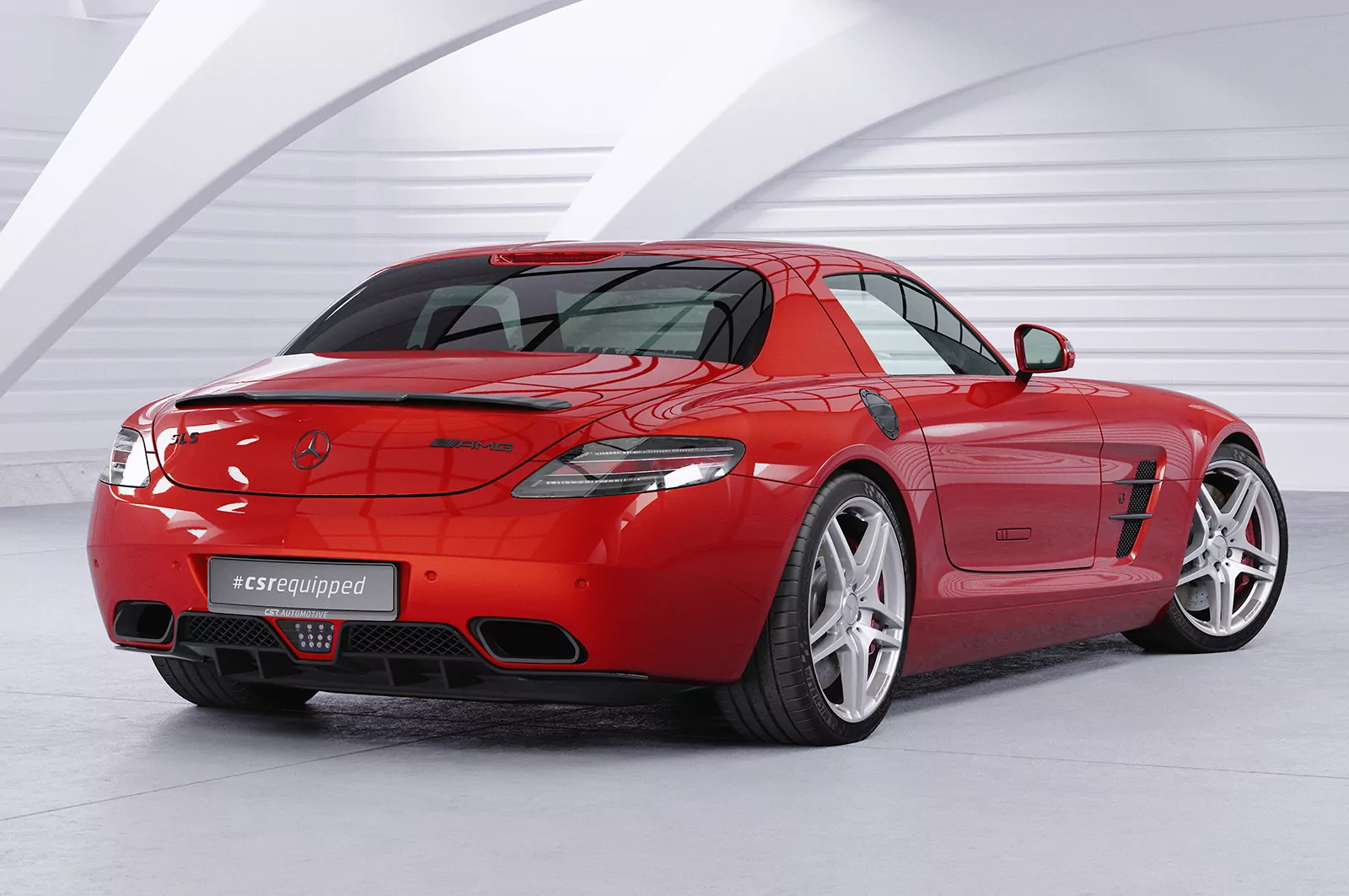 Heckflügel mit ABE für Mercedes Benz SLS AMG (C197/R197) HF746 Schwarz Strukturiert