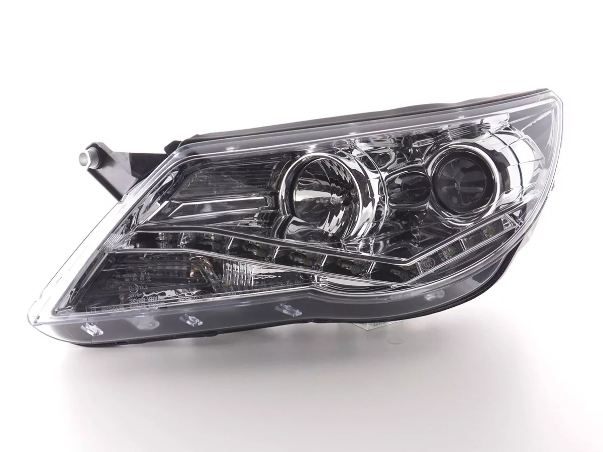 Scheinwerfer Set Daylight LED TFL-Optik VW Tiguan Bj. 07-11 chrom