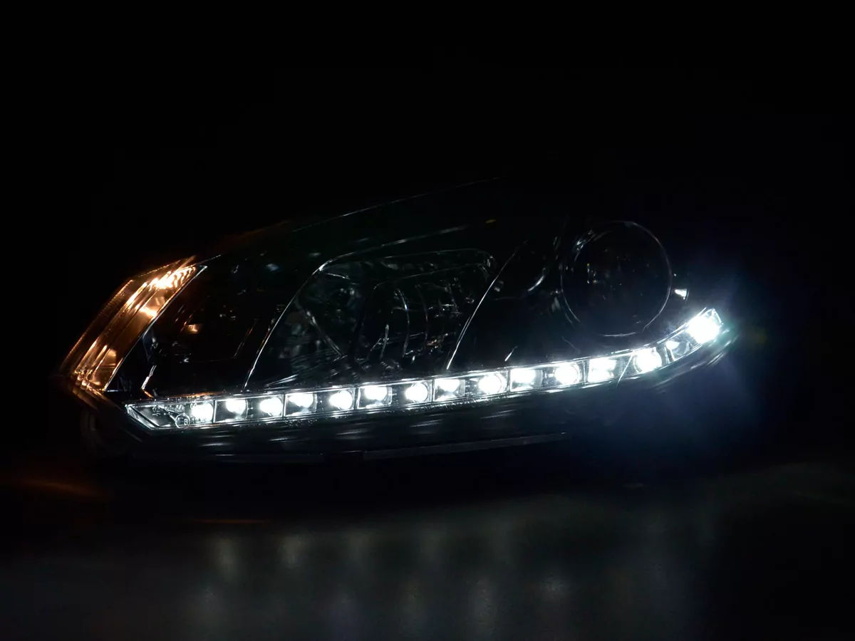 Scheinwerfer Set Daylight LED Tagfahrlicht VW Golf 6 Typ 1K Bj. 08- chrom