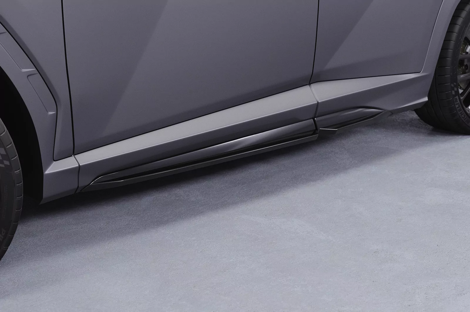 Seitenschweller für Hyundai Tucson 4 (NX4) N-Line SS570 Schwarz Strukturiert