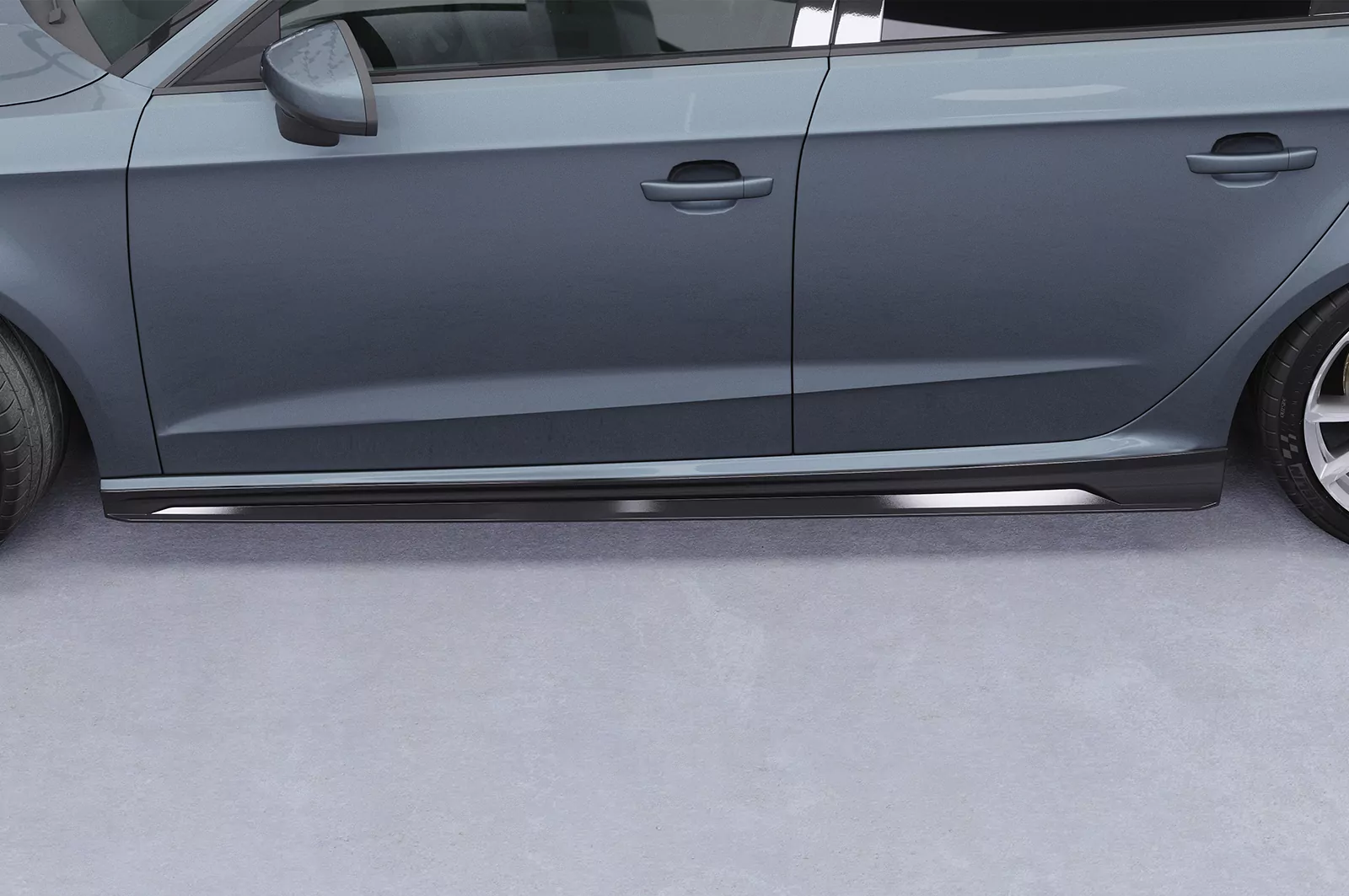 Seitenschweller für Audi A3 8V Sportback (kein S / S-Line) SS593 Schwarz Strukturiert